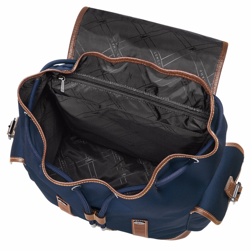 Sacs à Dos Longchamp Boxford Homme Bleu Soldes | 20035080127