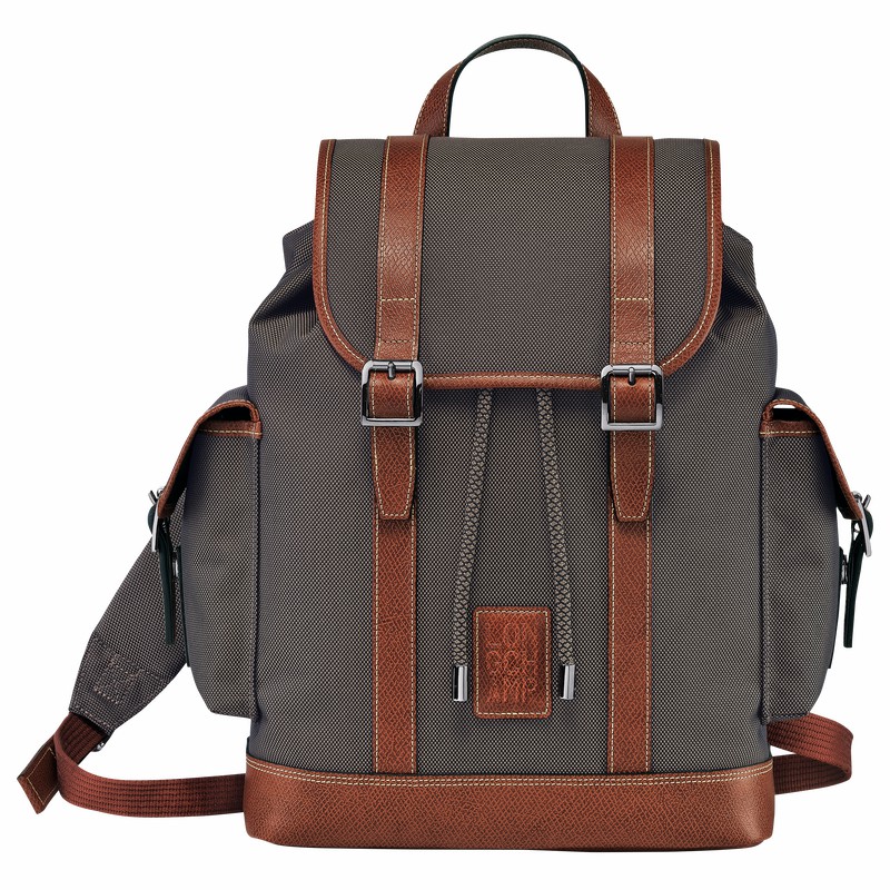 Sacs à Dos Longchamp Boxford Homme Marron Soldes | 20035080042