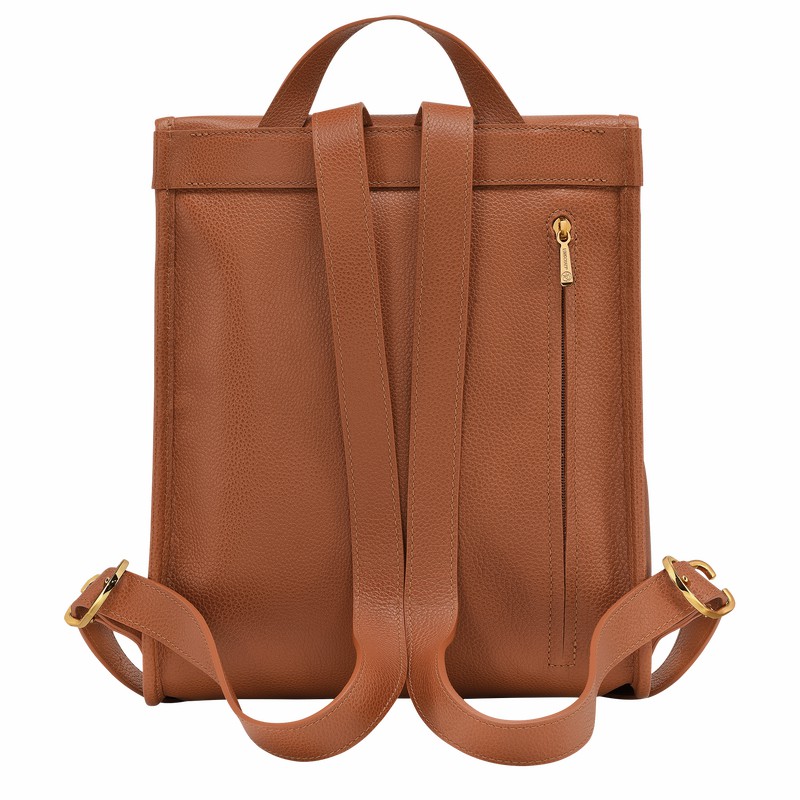 Sacs à Dos Longchamp Le FOULONNÉ Femme Caramel Soldes | 10195021121