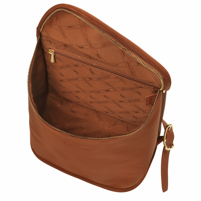 Sacs à Dos Longchamp Le FOULONNÉ Femme Caramel Soldes | 10195021121