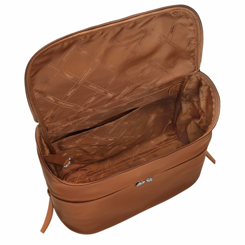 Sacs à Dos Longchamp Le FOULONNÉ Femme Caramel Soldes | L1617021F72