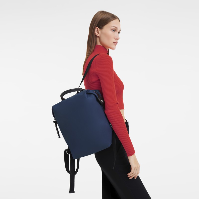 Sacs à Dos Longchamp Le Pliage Energy L Femme Bleu Marine Soldes | 10166HSR006