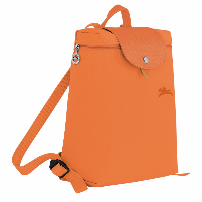 Sacs à Dos Longchamp Le Pliage Green M Femme Orange Soldes | L1699919P54