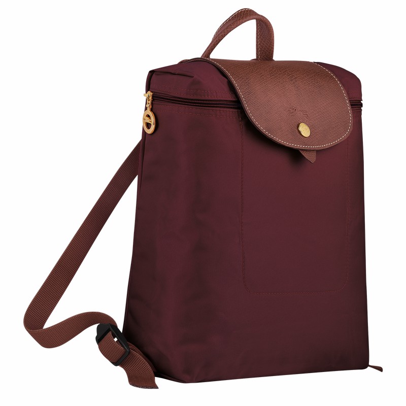 Sacs à Dos Longchamp Le Pliage Original M Homme Bordeaux Soldes | L1699089P87-