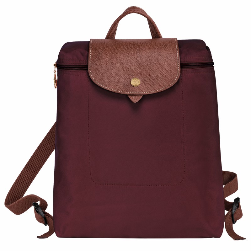 Sacs à Dos Longchamp Le Pliage Original M Homme Bordeaux Soldes | L1699089P87-